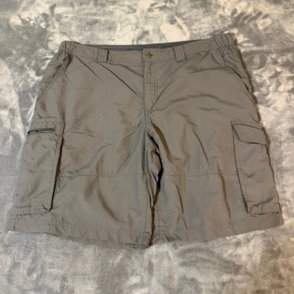 Columbia Cargo Shorts Men 40 Gray XM0097 Nylon Lightweight Hiking Fishing